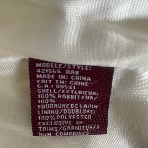 Women's Cream 💯 Rabbit Fur Jacket - Picture 2 of 6